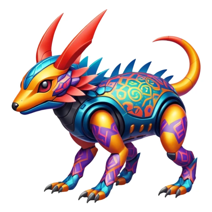  exotic tropical cyber-Protogen-Fakémon-Pokémon-Vernid-creature sticker