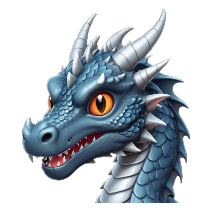 a minimalistic simple dark gray head of a dragon sticker