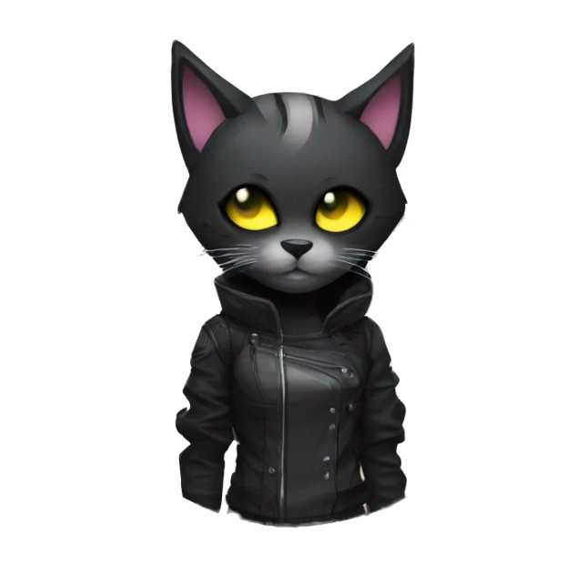 Edgy Shy Anthro cool pretty dark cat-fursona techwear sticker