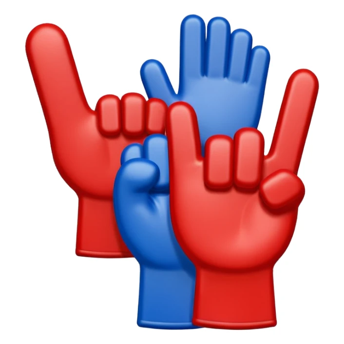 foam finger football blue (#00A3E0) and red (#F9423A) sticker