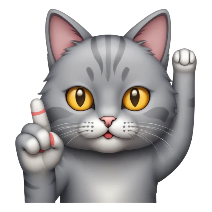 cat holding up the middle finger sticker