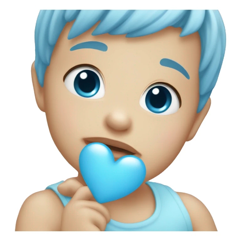 Baby blue heart sticker