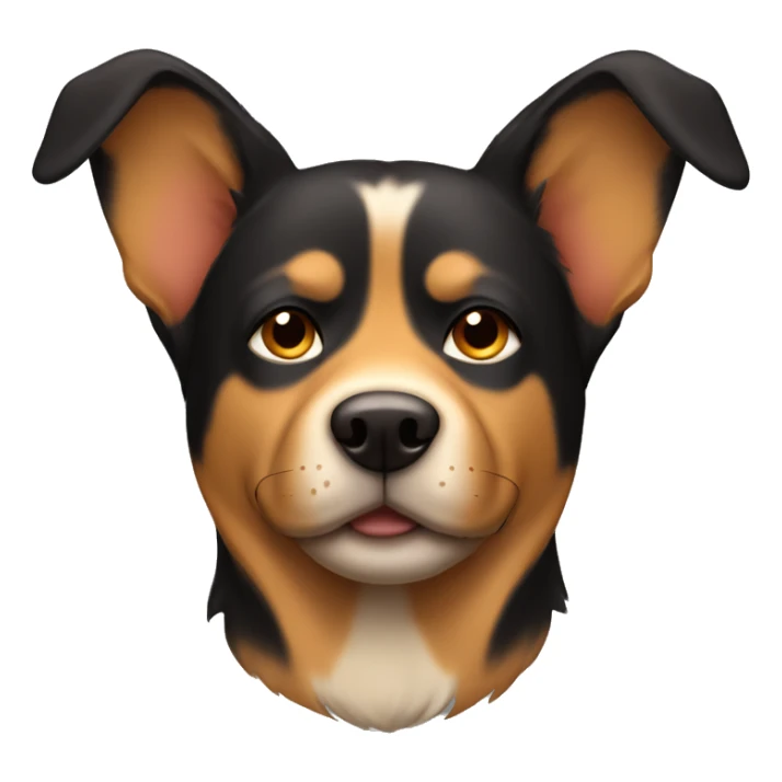 black and tan dog with pointy ears sleeping sticker