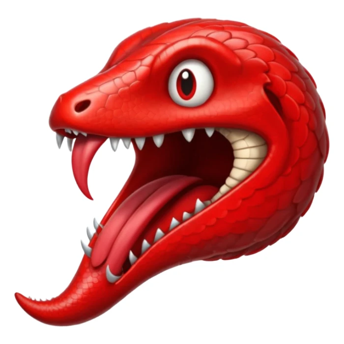 Forked serpent tongue emerging from shadowed mouth, seductive and threatening sticker