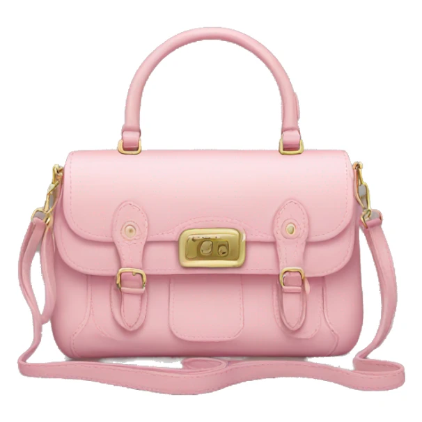 Realistic pastel pink designer satchel purse. sticker
