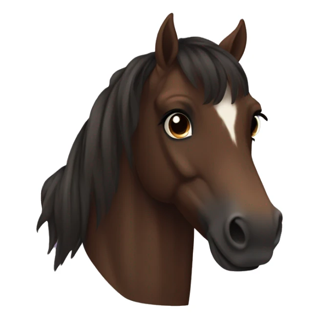 Dark bay horse with brown hair girl sticker