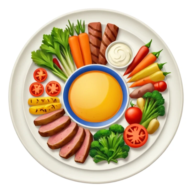 a plate of food sticker