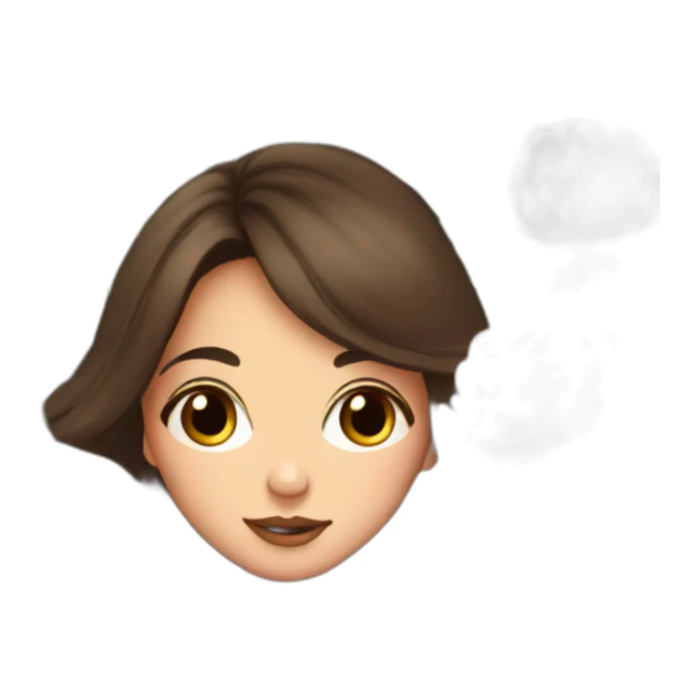 brunette girl smells flowers peonies sticker