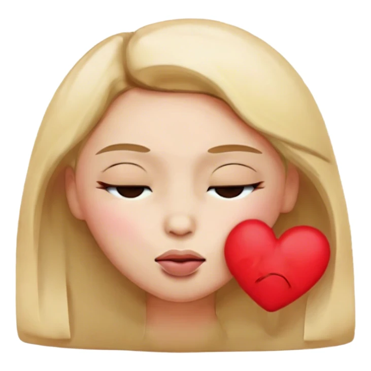 Emoji eyes closed kissy face with heart sticker