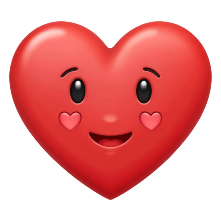 Create a hand drawn flat minimal love reaction emoji for a new social media app sticker