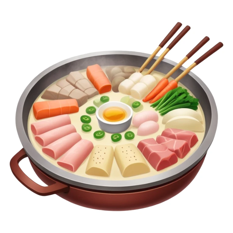 Traditional Chinese hotpot with soft pastel colors sticker
