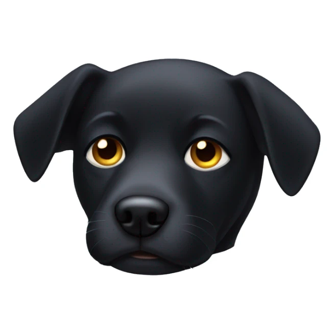 Black dog with pointy ears asleep sticker