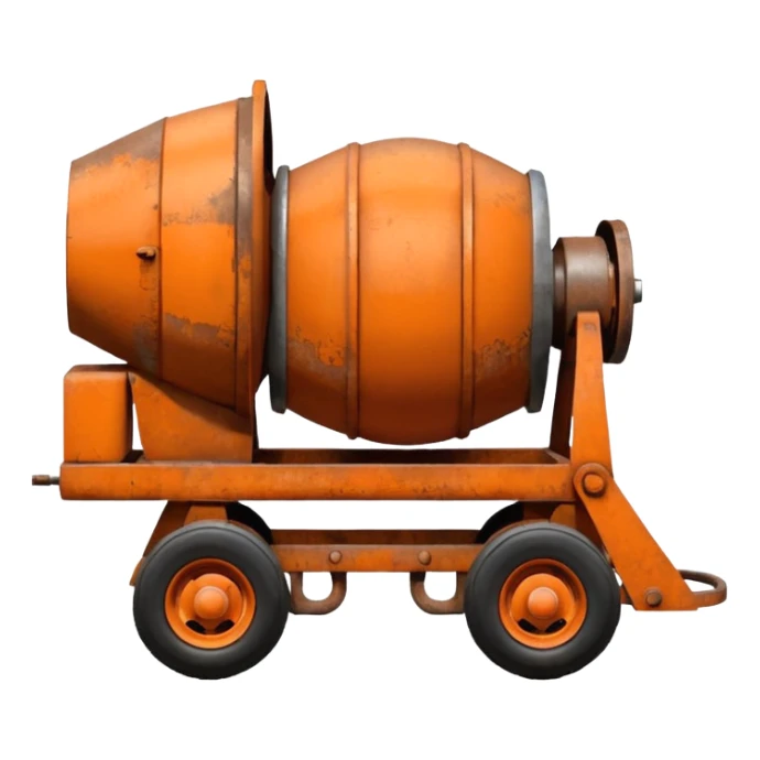 small orange cement mixer (not a truck) sticker