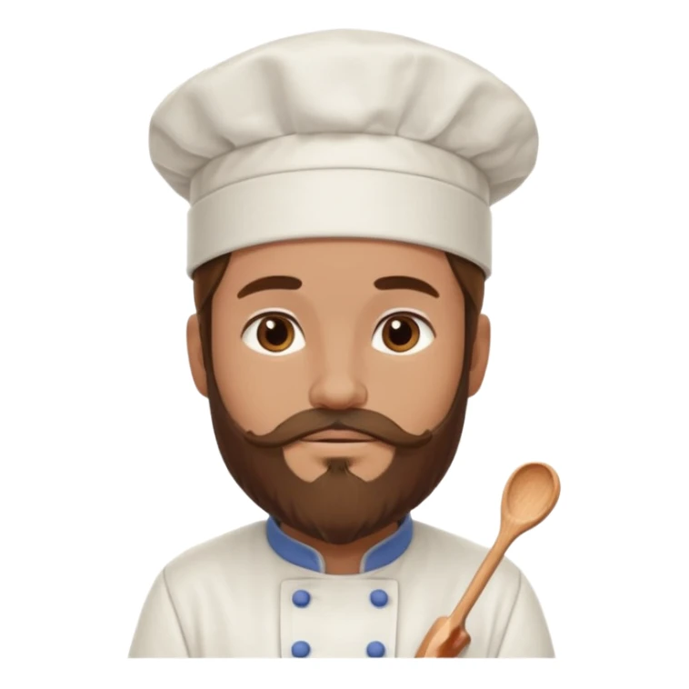 Pastry chef whith long brown hair and beard sticker