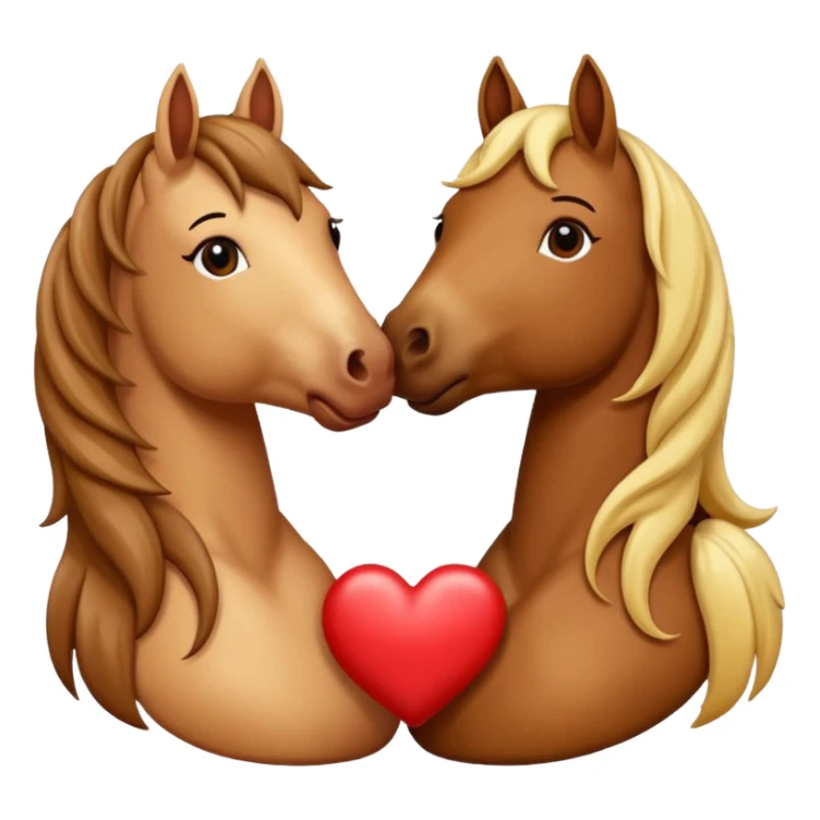 horse lips kisses love emoji sticker