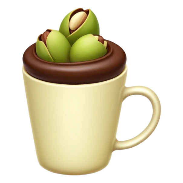 chocolate cup topped with pistachio inspired by Dubai sticker