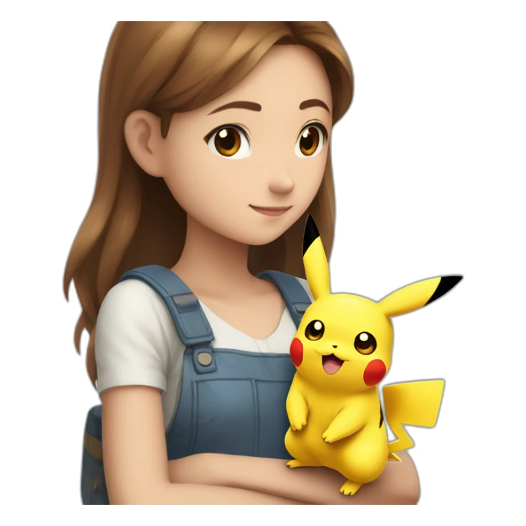 Pikachu qui tien la main a marie sticker