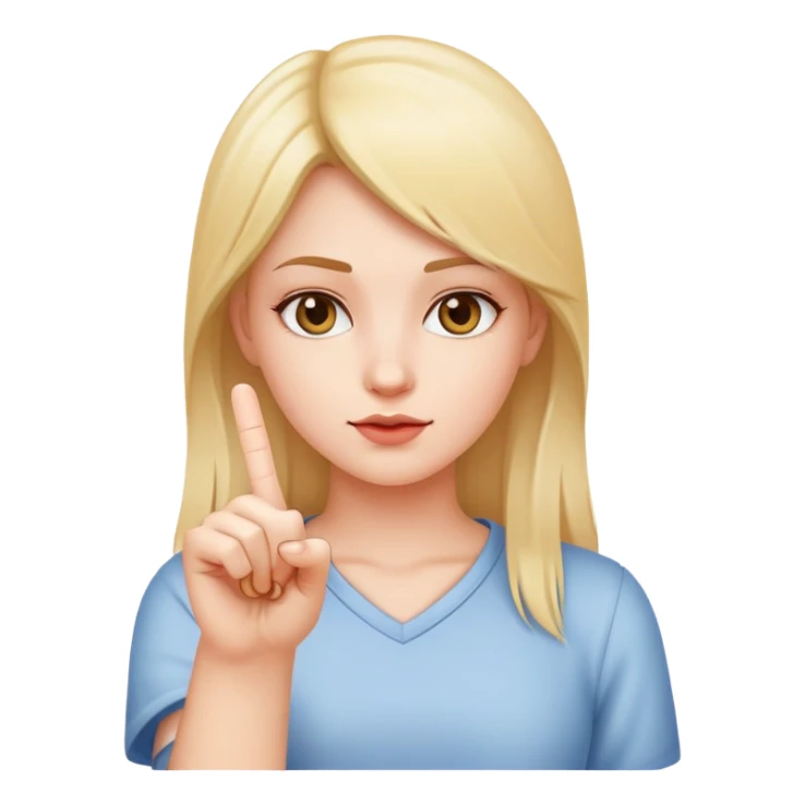 girl holding up middle finger sticker