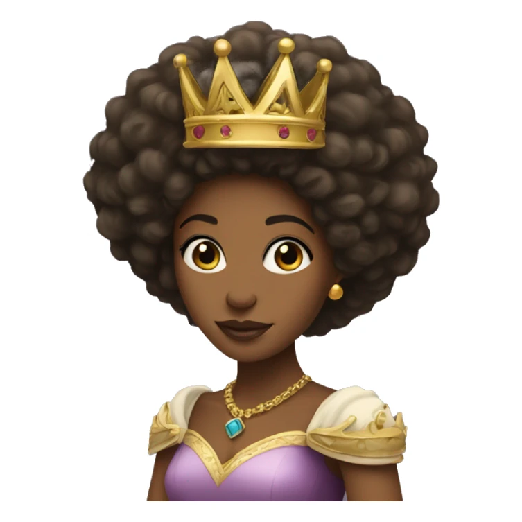 A princess’s with an Afro and a gold crown sticker