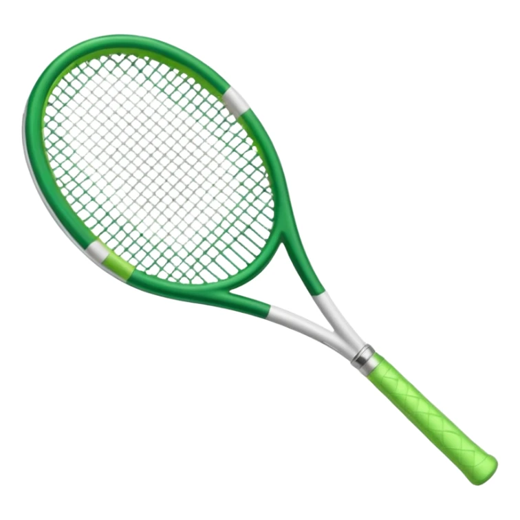 white and green (more white) glass crystal tennis racket sticker