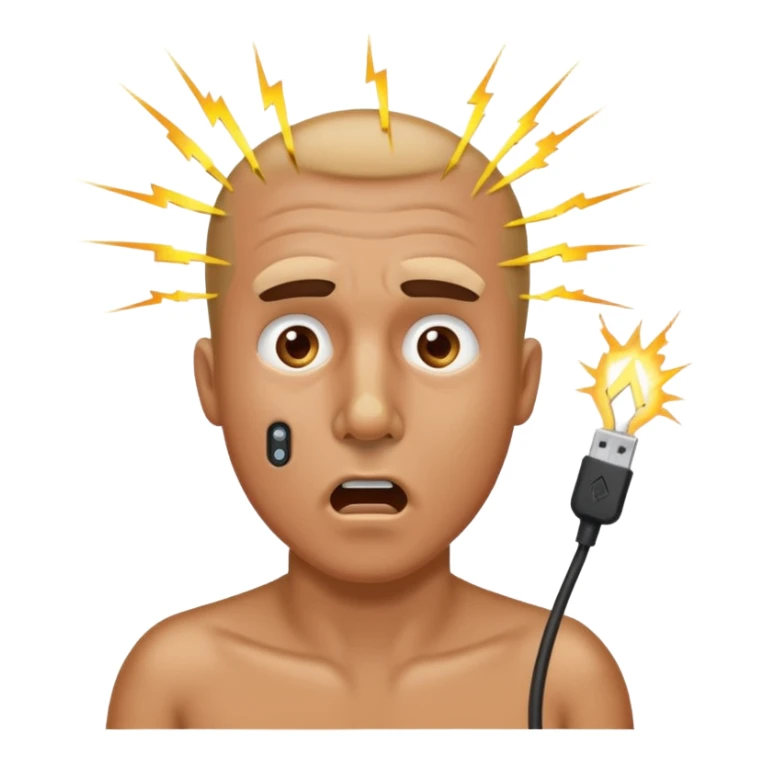 Man with a LAN cable in his nose getting shocked sticker