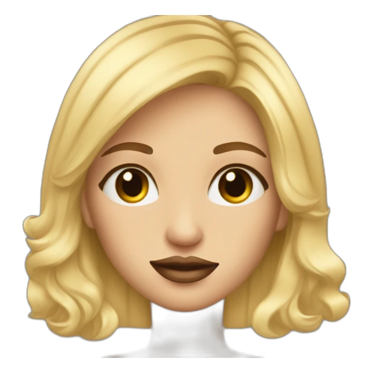 blonde girl with lips and extended lashes. sticker