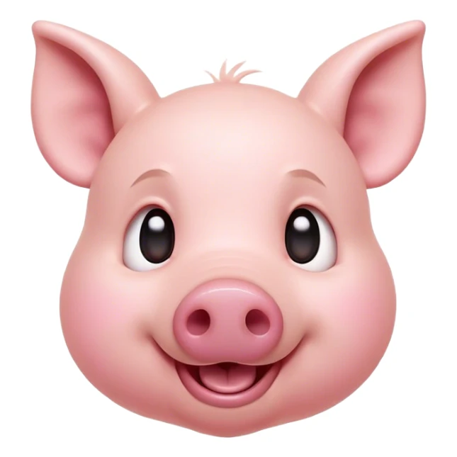 Cinematic Comical Piglet Portrait Emoji, Head tilted dramatically with an exaggeratedly amused expression, featuring a strikingly soft rosy-pink hide with a tiny, playful snout, wide, expressive beady eyes filled with playful disbelief, Simplified yet hilariously expressive features, highly detailed, glowing with a slightly sassy glow, high shine, dramatic yet playful, stylized with an air of cheeky mischief, bright and endearing, soft glowing outline, capturing the essence of a spirited and over-the-top piglet, so meme-worthy it feels like it could squeal its way into internet fame instantly! sticker