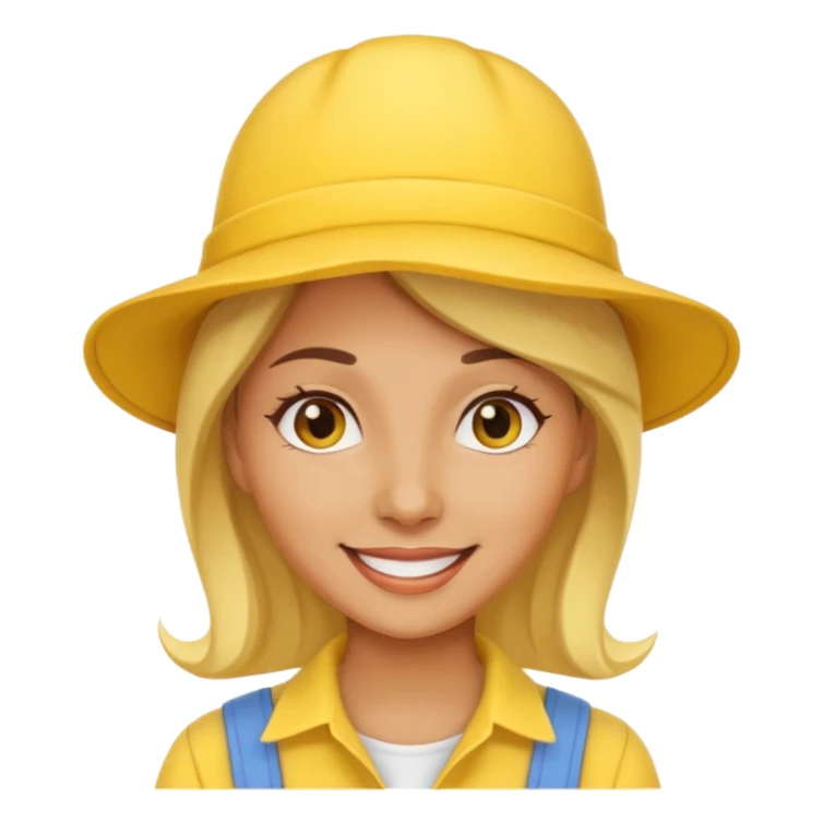 woman with yellow hat sticker