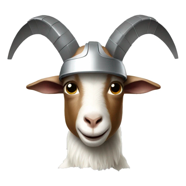 goat wearing an aliminium foil helmet sticker