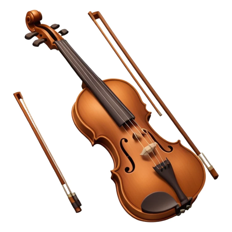 A violin with its bow. It has eyes and a smiling mouth. sticker