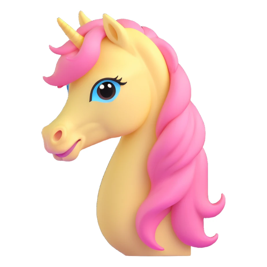 pastel yellow pony with pink mane, gentle expression sticker
