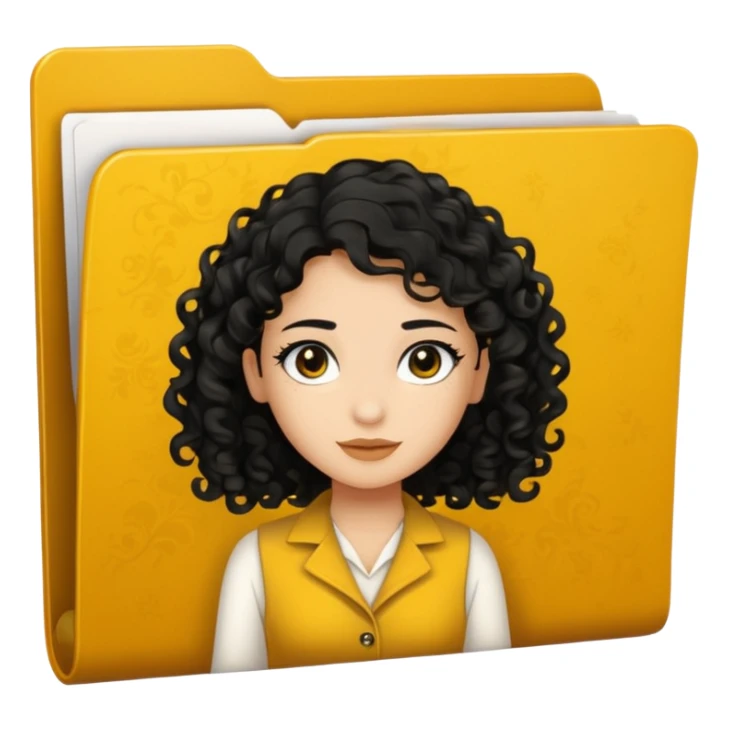 black transparent folder - with a canela skin girl with curly black hair logo  sticker