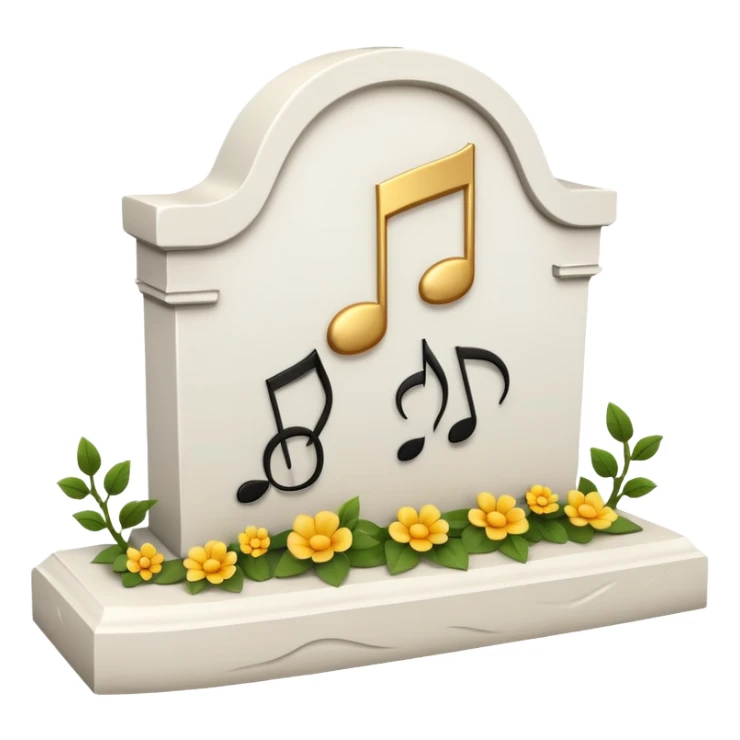 fuck on em grave with msuic notes white grave sticker