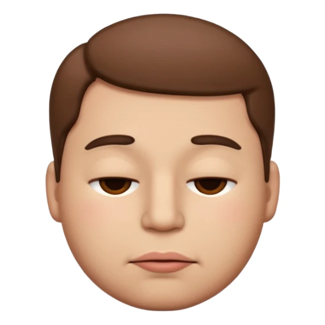 A male emoji with big fat lips with it’s eyes closed not smiling with n sticker