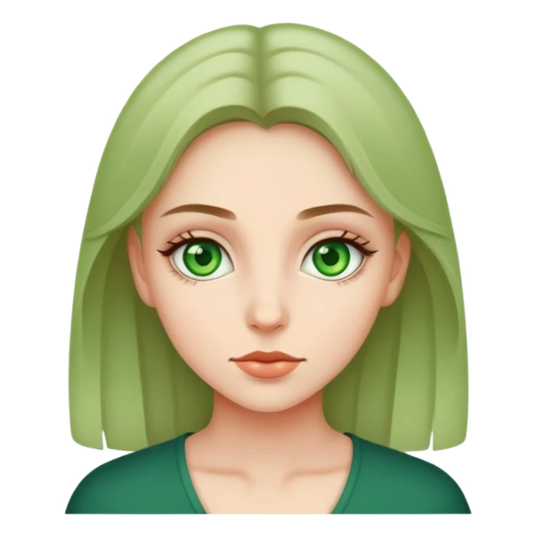 portrait of a girl with green eyes sticker