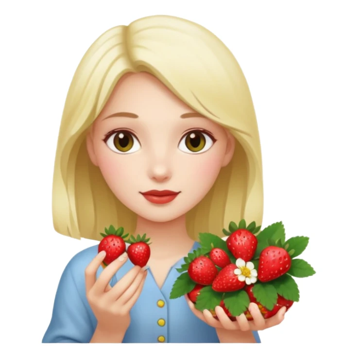 a beautiful girl mix with nenuphar and watel lili and  Strawberries  sticker
