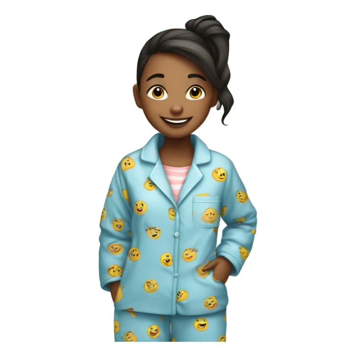 Girl in matching pajamas sticker