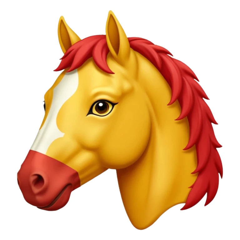 Cavalo vermelho e amarelo pastel sticker