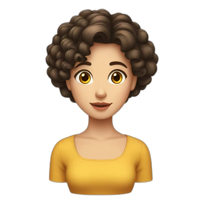 fille brune aux cheveux courts et frisés sticker