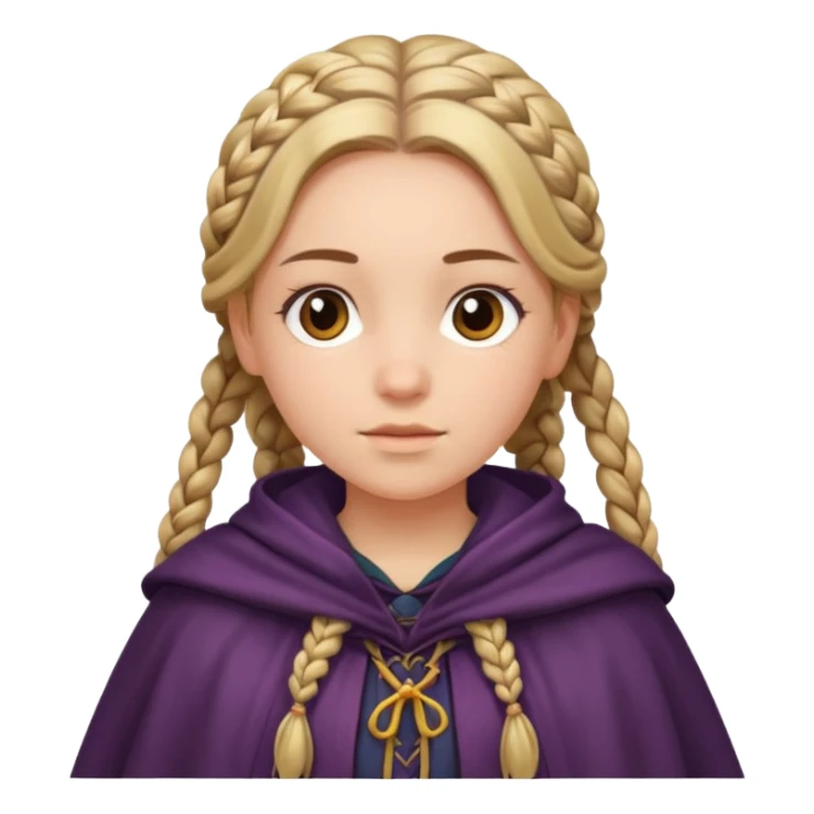 girlwith braided hair, cloak sticker
