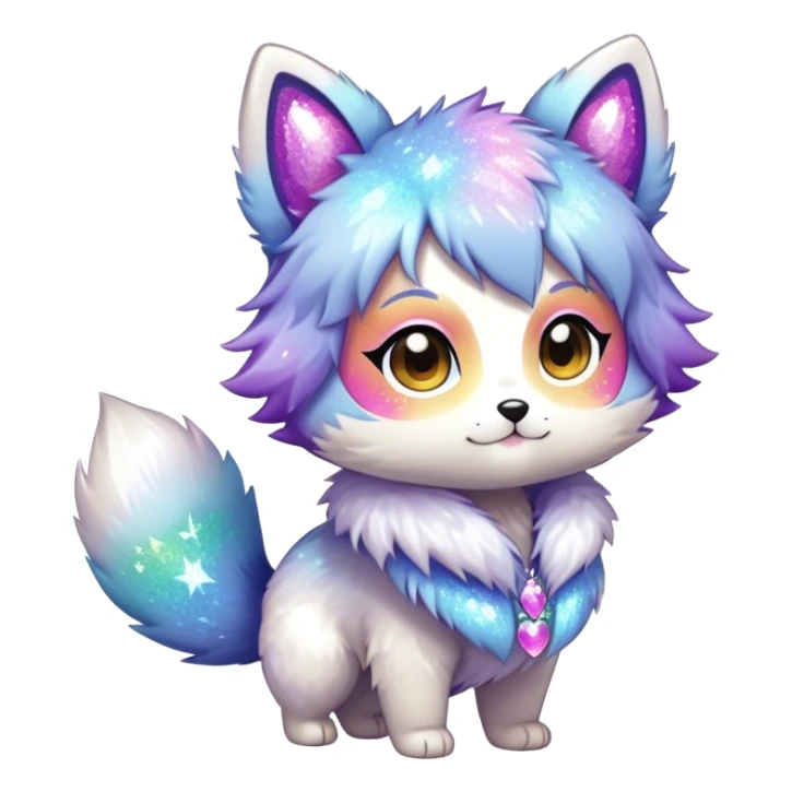  High quality detailed Cute Cool Kawaii stylish Pretty Chibi Fur-Sona Shiny Colorful Sparkly Fakemon Full Body sticker