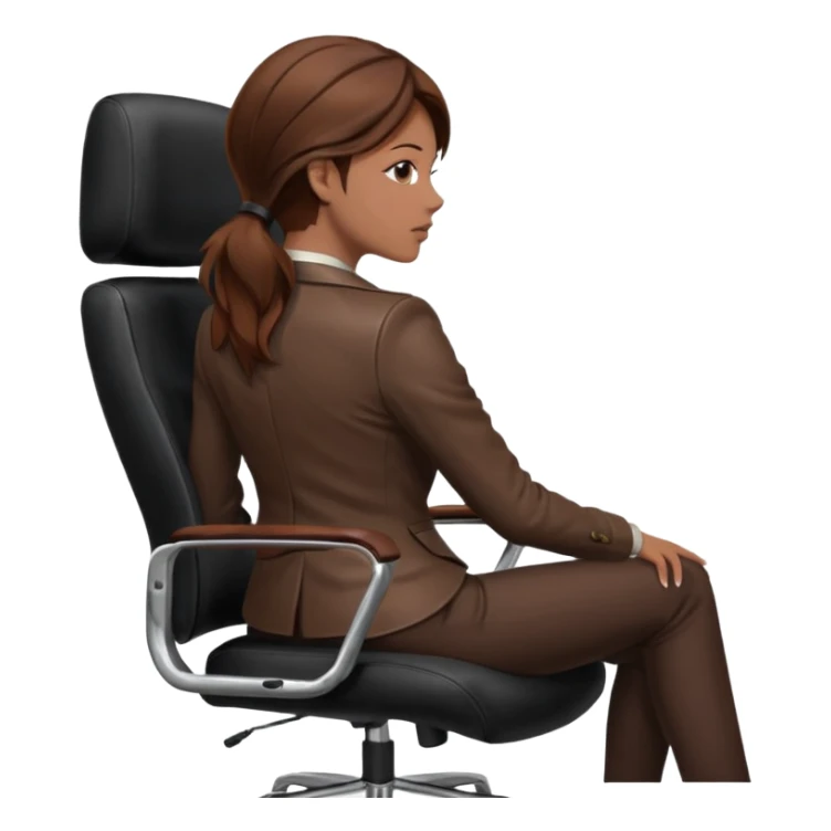 Back of head woman sitting on an office chair sticker