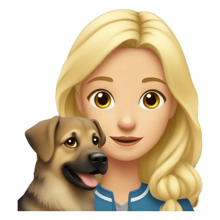 Blonde girl with Germans shepherd pup sticker