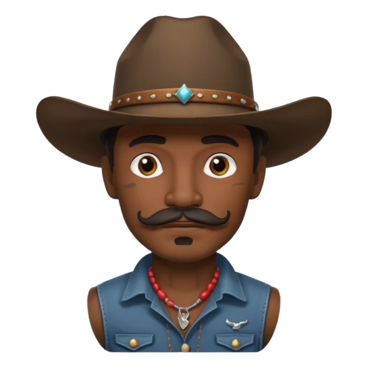 tattooed and mustached cowboys dark face sticker
