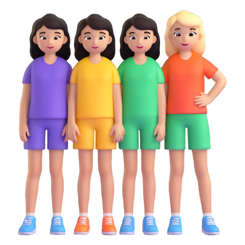 3 girls standing in a group sticker