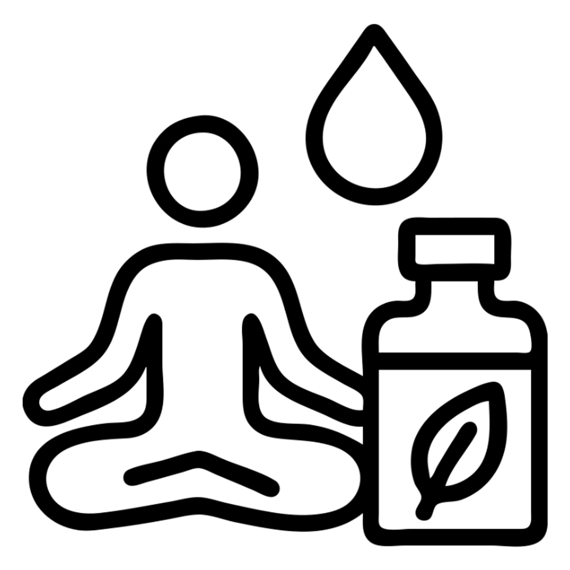 icon on the theme of yoga essentials oils classes.  sticker