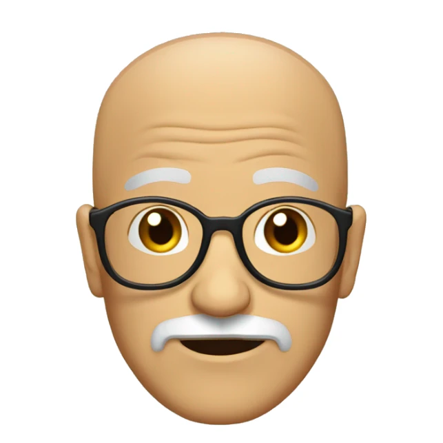 old man bald with goatee and round glasses sticker