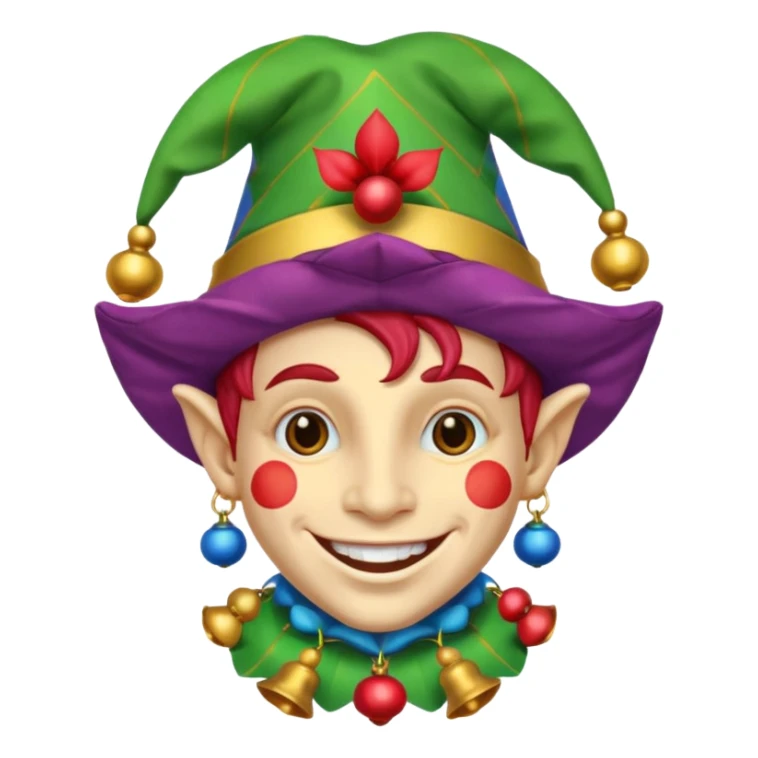 Jester – Smiling trickster with colorful hat and bells sticker