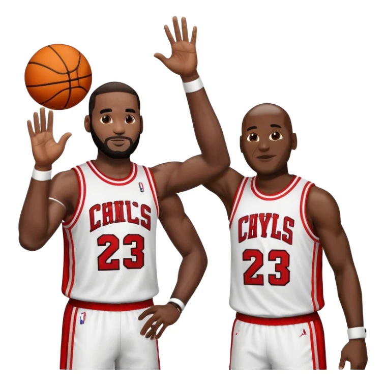 LeBron James and Michael Jordan high fiving sticker