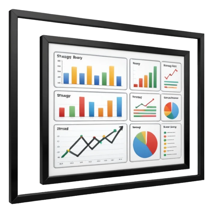 business strategy bord white sticker